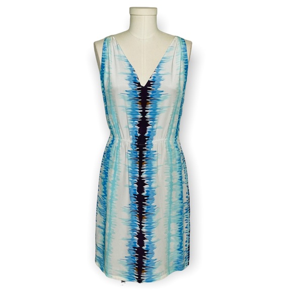 Charlie Jade Silk Ladder Back Marlow Dress in Blue Tie Dye Print Size Small - Picture 5 of 16